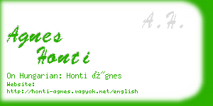 agnes honti business card